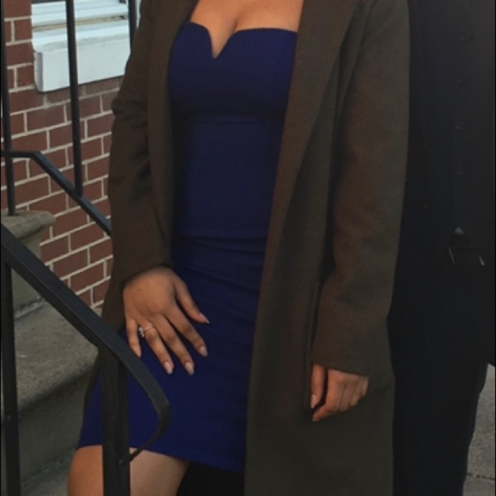 Royal blue strapless dress